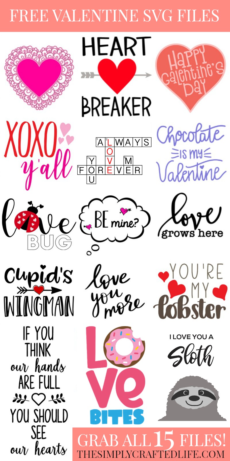 15 Free Valentine's Day SVG Cut Files to Download